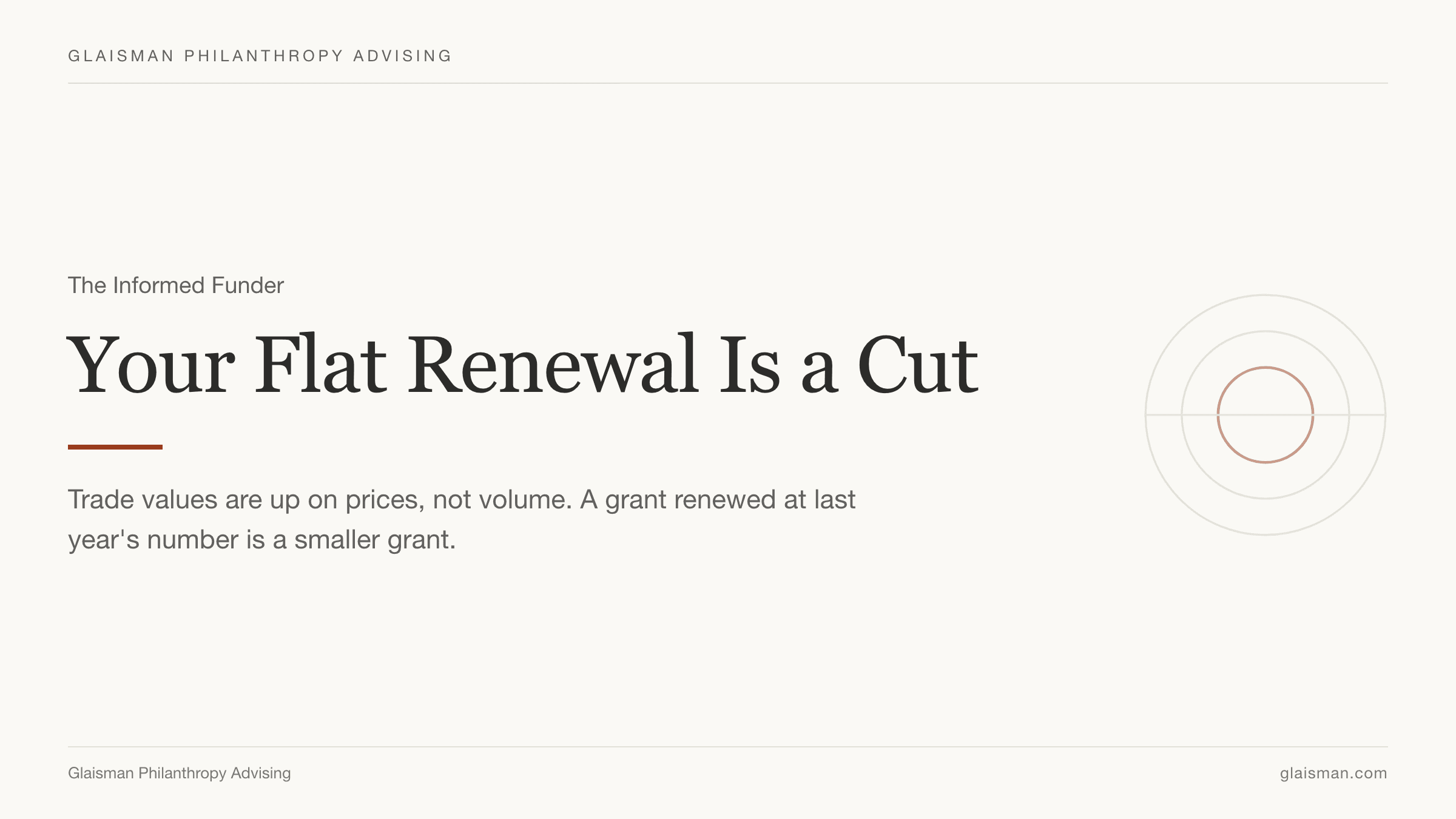 Your Flat Renewal Is a Cut — The Informed Funder